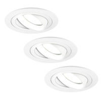 Ledvion Dimmbare LED Einbaustrahler Weiß - Tokyo - 3W - 6500K -  ø92mm - 3 Pack