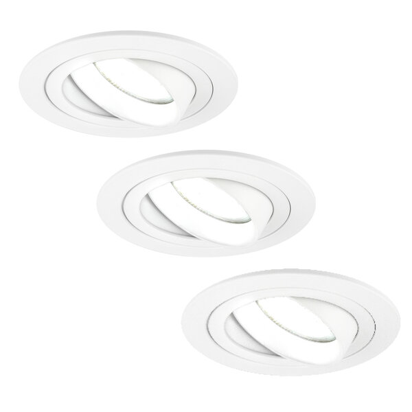 Ledvion Dimmbare LED Einbaustrahler Weiß - Tokyo - 3W - 6500K -  ø92mm - 3 Pack