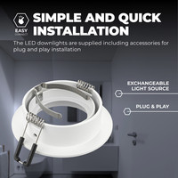 Ledvion Dimmbare LED Einbaustrahler Weiß - Tokyo - 3W - 6500K -  ø92mm - 3 Pack