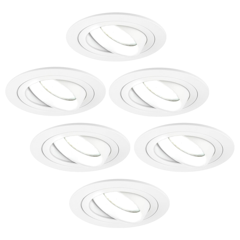 Ledvion Dimmbare LED Einbaustrahler Weiß - Tokyo - 3W - 6500K -  ø92mm - 6 Pack