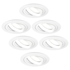 Dimmbare LED Einbaustrahler Weiß - Tokyo - 5W - 6500K -  ø92mm - 6 Pack