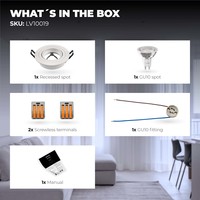 Ledvion Smart LED Einbaustrahler Weiß - Tokyo - Smart WiFi - Dimmbar - RGB+CCT