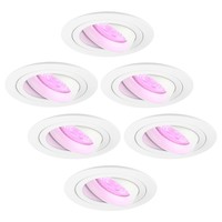 Ledvion Smart LED Einbaustrahler Weiß - Tokyo - Smart WiFi - Dimmbar - RGB+CCT - 6 Pack