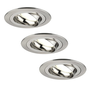 Ledvion Dimmbare LED Einbaustrahler Edelstahl - Tokyo - 5W - 4000K - ø92mm - 3 Pack Dimmbare LED Einbaustrahler Edelstahl - Tokyo - 5W - 4000K - ø92mm - 3 Pack