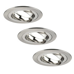 Dimmbare LED Einbaustrahler Edelstahl - Tokyo - 5W - 6500K - ø92mm - 3 Pack