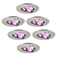 Ledvion Smart LED Einbaustrahler Edelstahl - Tokyo - Smart WiFi - Dimmbar - RGB+CCT - 6 Pack
