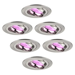 Smart LED Einbaustrahler Edelstahl - Tokyo - Smart WiFi - Dimmbar - RGB+CCT - 6 Pack