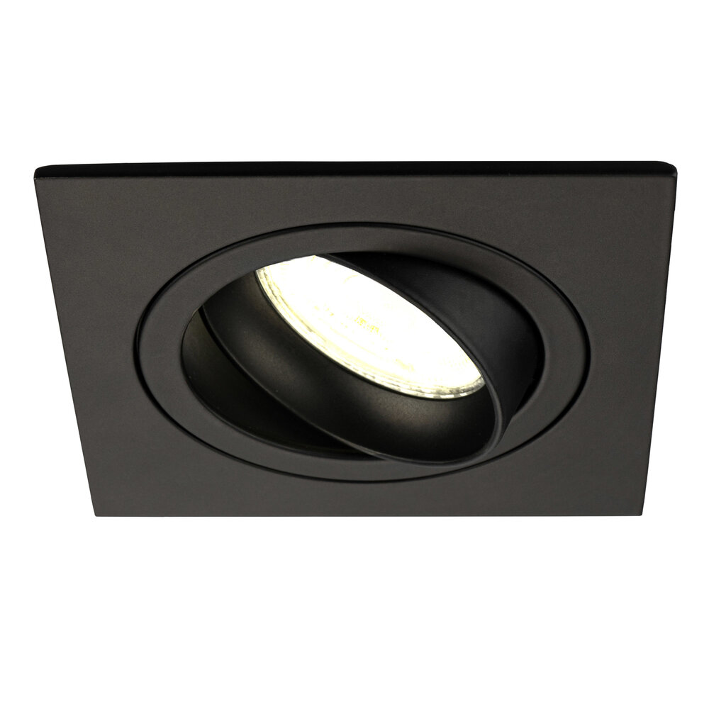 Ledvion Dimmbare LED Einbaustrahler Schwarz - Sevilla - 3W - 4000K - 92mm - Quadrat