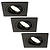 Dimmbare LED Einbaustrahler Schwarz - Sevilla - 3W - 4000K - 92mm - Quadrat - 3 Pack