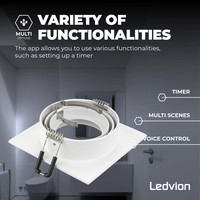 Ledvion Smart LED Einbaustrahler Weiß - Sevilla - Smart WiFi - Dimmbar - RGB+CCT