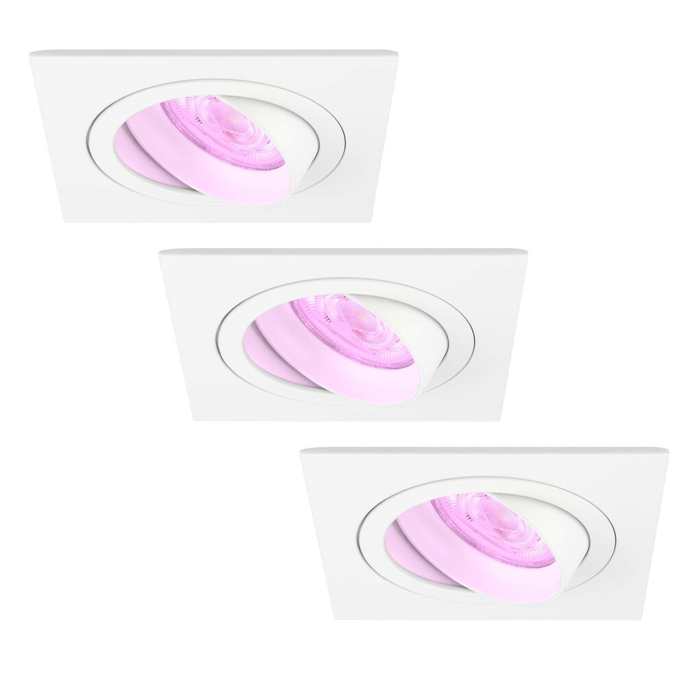 Ledvion Smart LED Einbaustrahler Weiß - Sevilla - Smart WiFi - Dimmbar - RGB+CCT - 3 Pack