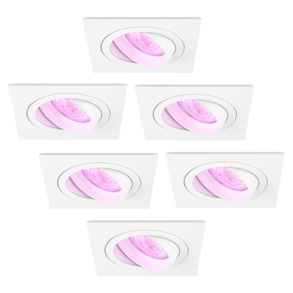 Ledvion Smart LED Einbaustrahler Weiß - Sevilla - Smart WiFi - Dimmbar - RGB+CCT - 6 Pack