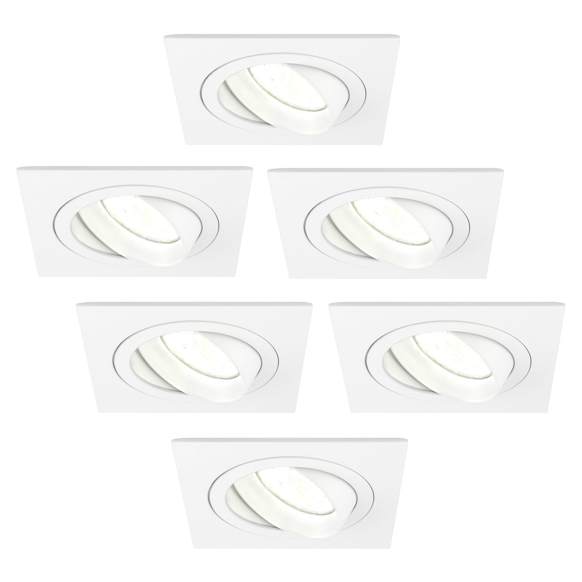 Ledvion 9X LED Einbauleuchten Quadrat – 5W, 4000K, IP67, Mit 1m Kabel Für Terrasse & Garten