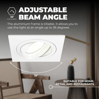 Dimmbare LED Einbaustrahler Weiß - Sevilla - 5W - 4000K - 92mm - Quadrat - 6 Pack Ledvion Dimmbare LED Einbaustrahler Weiß - Sevilla - 5W - 4000K - 92mm - Quadrat - 6 Pack