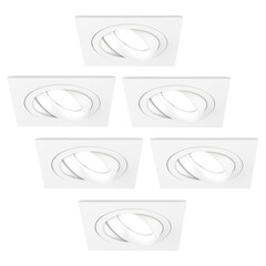 Dimmbare LED Einbaustrahler Weiß - Sevilla - 5W - 6500K - 92mm - Quadrat - 6 Pack