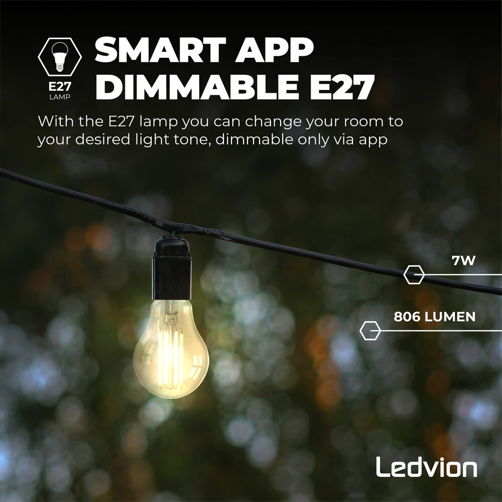 Ledvion Smart CCT E27 LED Lampe Dimmbar - Bluetooth Mesh  - 7W
