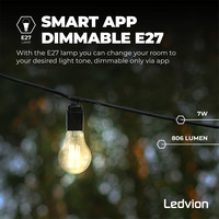 Ledvion Smart CCT E27 LED Lampe Dimmbar - Bluetooth Mesh  - 7W