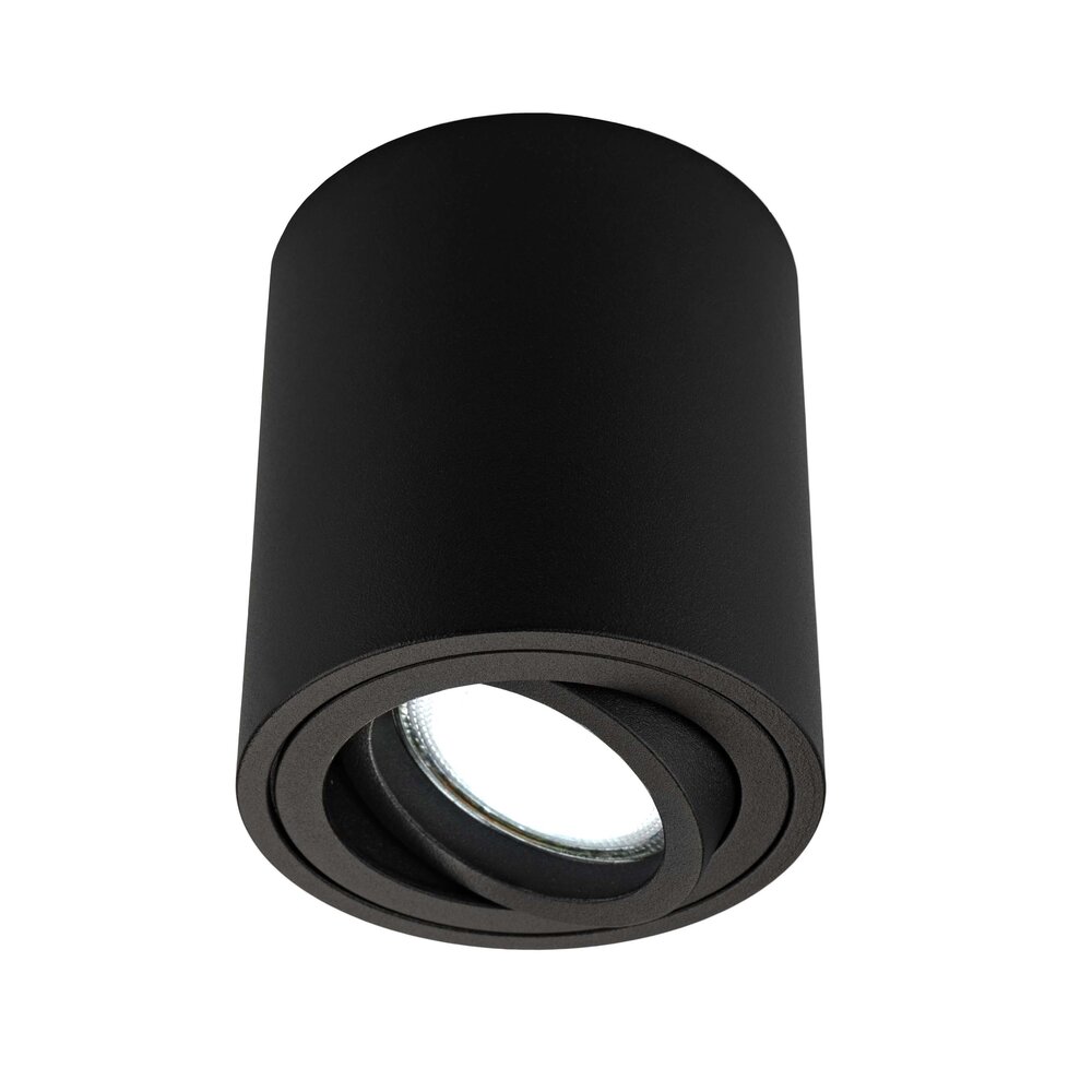 Ledvion Dimmbare LED Aufbaustrahle - Rund - Schwarz - 3W - 6500K - Kippbar - IP20