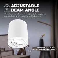 Ledvion Dimmbare LED Aufbaustrahle - Rund - Weiß - 3W - 6500K - Kippbar - IP20