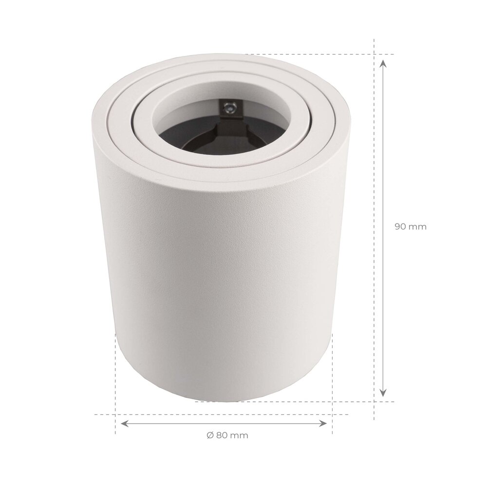 Ledvion Dimmbare LED Aufbaustrahle - Rund - Weiß - 3W - 6500K - Kippbar - IP20
