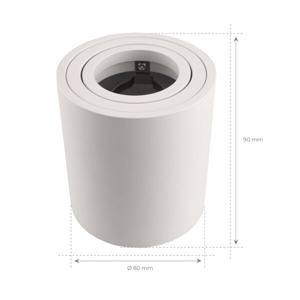 Ledvion Dimmbare LED Aufbaustrahle - Rund - Weiß - 3W - 6500K - Kippbar - IP20