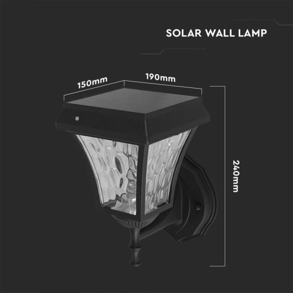 Beleuchtungonline Solar Wandleuchte - 2W - 110lm - IP65 - CCT Lichtfarbe einstellbar