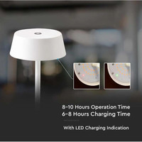 LED Tischlampe - 2W - 3000K - IP54 - Per Touch dimmbar - Wiederaufladbar Beleuchtungonline LED Tischlampe - 2W - 3000K - IP54 - Per Touch dimmbar - Wiederaufladbar