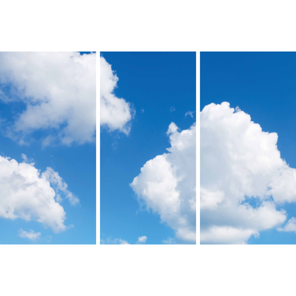 Beleuchtungonline LED Panel Wolkenhimmel - Fotodruck Bild Wolken - Gedruckt auf 3 Panele - 1195x595