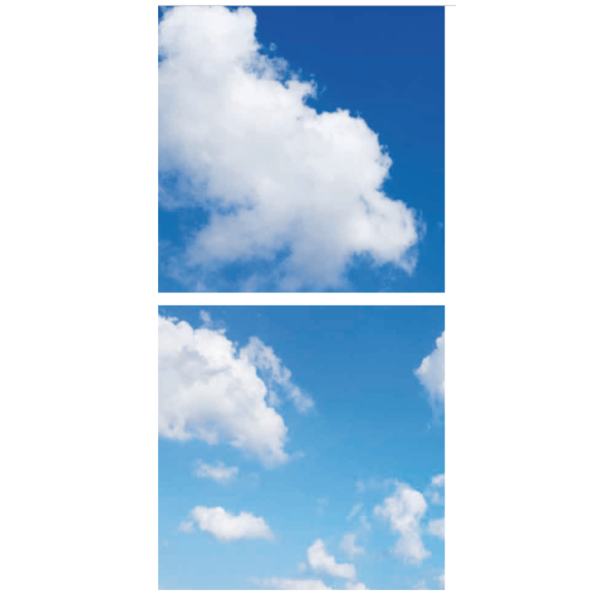 Beleuchtungonline LED Panel Wolkenhimmel - Fotodruck Bild Wolken - Gedruckt auf 2 Panele - 595x595