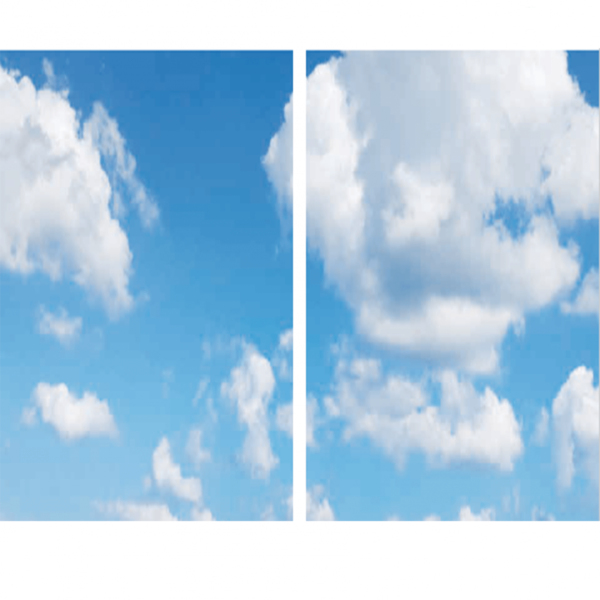 Beleuchtungonline LED Panel Wolkenhimmel - Fotodruck Bild Wolken - Gedruckt auf 2 Panele - 595x595