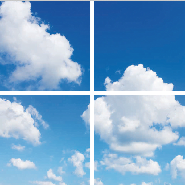 Beleuchtungonline LED Panel Wolkenhimmel - Fotodruck Bild Wolken - Gedruckt auf 4 Panele - 595x595
