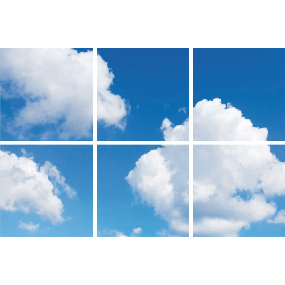 Beleuchtungonline LED Panel Wolkenhimmel - Fotodruck Bild Wolken - Gedruckt auf 6 Panele - 595x595