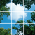 LED Panel Wolkenhimmel - Fotodruck Bild Wolken und Wald - Gedruckt auf 9 Panele - 595x595