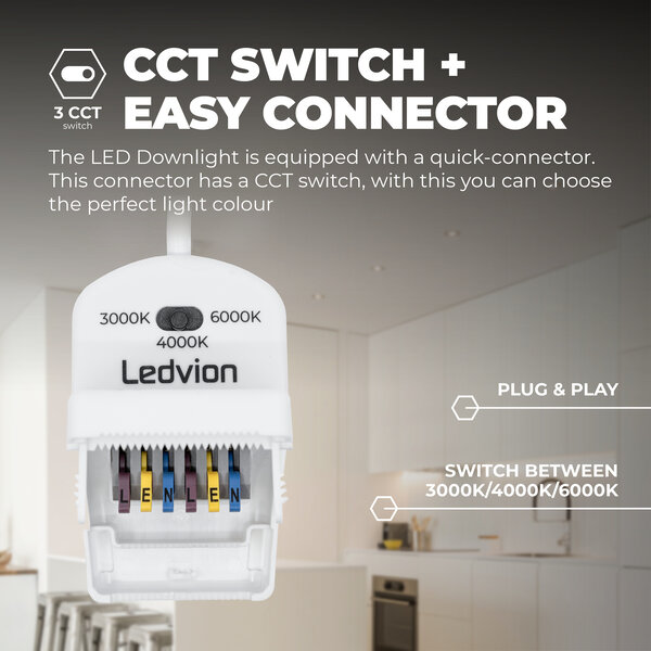 Ledvion Dimmbare LED Einbaustrahler Schwarz - IP65 - 7W - CCT - 5 Jahre Garantie - Geeignet für das Badezimmer