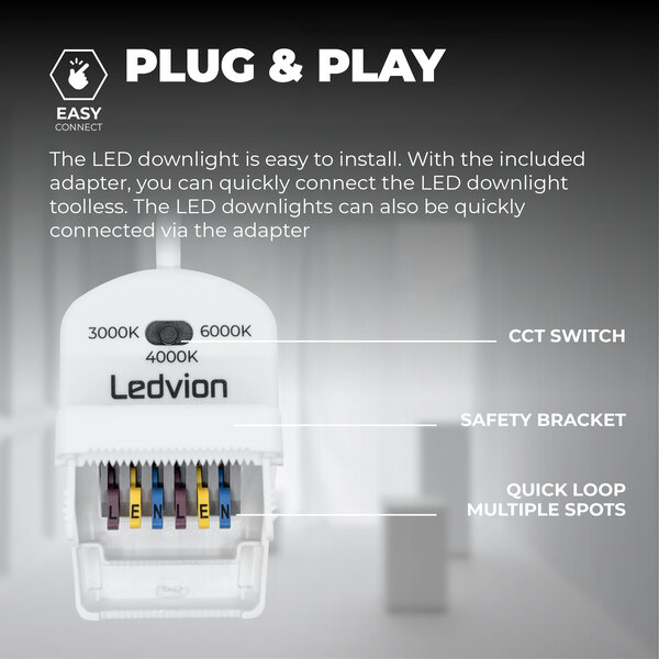 Ledvion Dimmbare LED Einbaustrahler Schwarz - IP65 - 7W - CCT - 5 Jahre Garantie - Geeignet für das Badezimmer