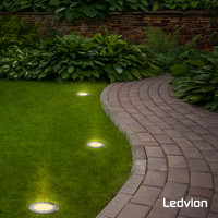 3x IP67 LED Bodeneinbaustrahler Rund - GU10 - 1m Kabel Ledvion 3x IP67 LED Bodeneinbaustrahler Rund - GU10 - 1m Kabel