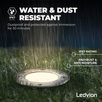 Ledvion 9x LED Bodeneinbaustrahler Rund - IP67 - 3W - 2700K - 1m Kabel