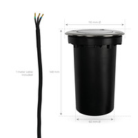 Ledvion 9x LED Bodeneinbaustrahler Rund - IP67 - 3W - 2700K - 1m Kabel