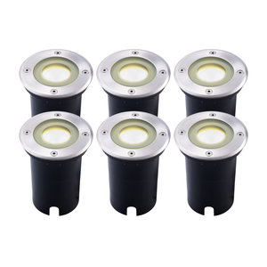 Ledvion 6x LED Bodeneinbaustrahler Rund - IP67 - 5W - 4000K - 1m Kabel 6x LED Bodeneinbaustrahler Rund - IP67 - 5W - 4000K - 1m Kabel