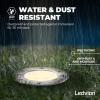 Ledvion 9x LED Bodeneinbaustrahler Rund - IP67 - 3W - 4000K - 1m Kabel