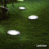 Ledvion LED Bodeneinbaustrahler Rund - IP67 - 5W - 6500K - 1m Kabel