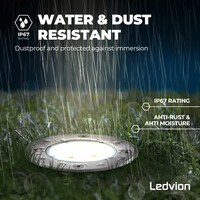 Ledvion LED Bodeneinbaustrahler Rund - IP67 - 3W - 6500K - 1m Kabel