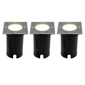 Ledvion 3x LED Bodeneinbaustrahler Quadrat - IP67 - 5W - 2700K - 1m Kabel 3x LED Bodeneinbaustrahler Quadrat - IP67 - 5W - 2700K - 1m Kabel