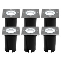 Ledvion 6x LED Bodeneinbaustrahler Quadrat - IP67 - 3W - 6500K - 1m Kabel
