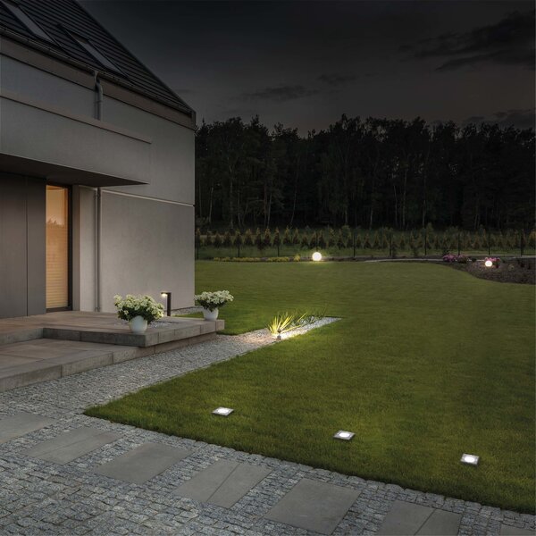 Ledvion 9x LED Bodeneinbaustrahler Quadrat - IP67 - 3W - 6500K - 1m Kabel