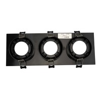 Beleuchtungonline Dimmbarer LED Einbaustrahler Dreifach - Rechteck - 5W - 6500K - Schwarz