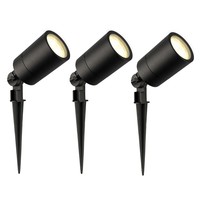 Ledvion 3x LED Gartenstrahler - IP65 - 3W - 2700K - 2M Kabel - Schwarz
