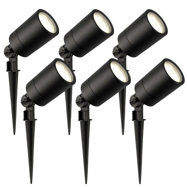 Ledvion 6x LED Gartenstrahler - IP65 - 5W - 4000K - 2M Kabel - Schwarz