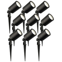Ledvion 9x LED Gartenstrahler - IP65 - 3W - 4000K - 2M Kabel - Schwarz
