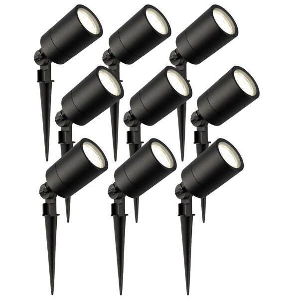 Ledvion 9x LED Gartenstrahler - IP65 - 3W - 4000K - 2M Kabel - Schwarz